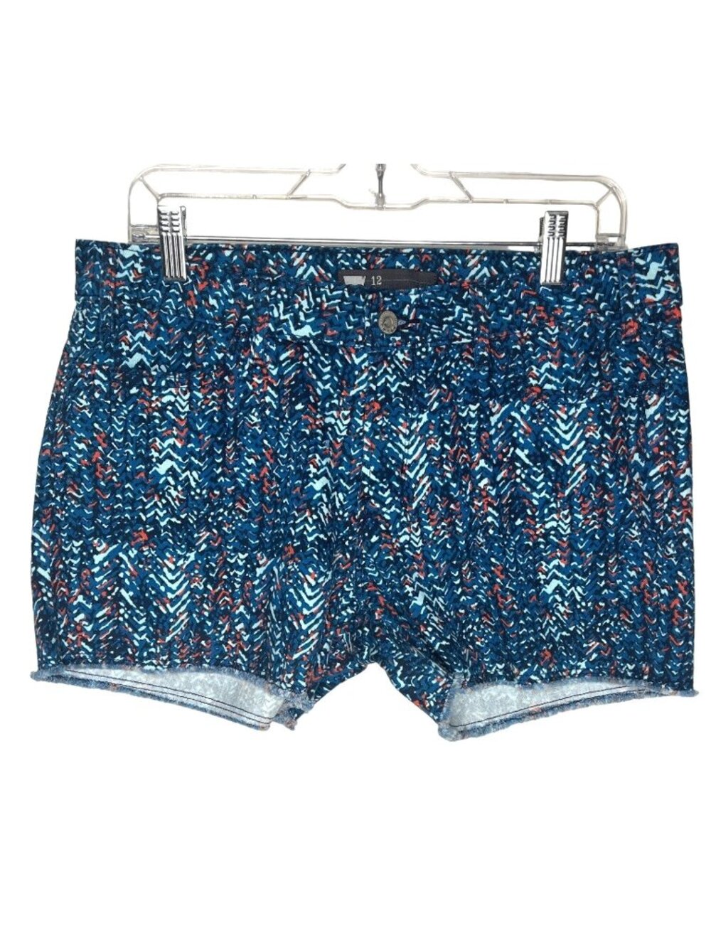 Levis Womens 12 Blue Orange Print Denim Shorts Summer Casual